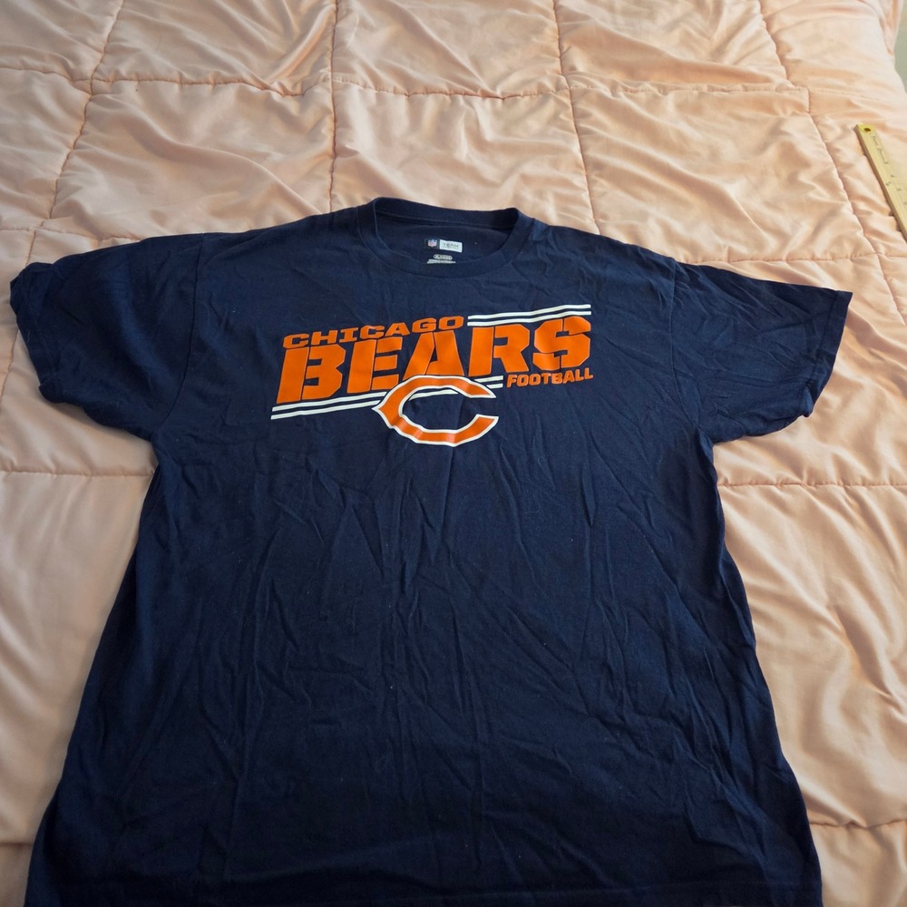 NFL Team Apparel Chicago Bears Football T-Shirt Navy Blue Mens XL